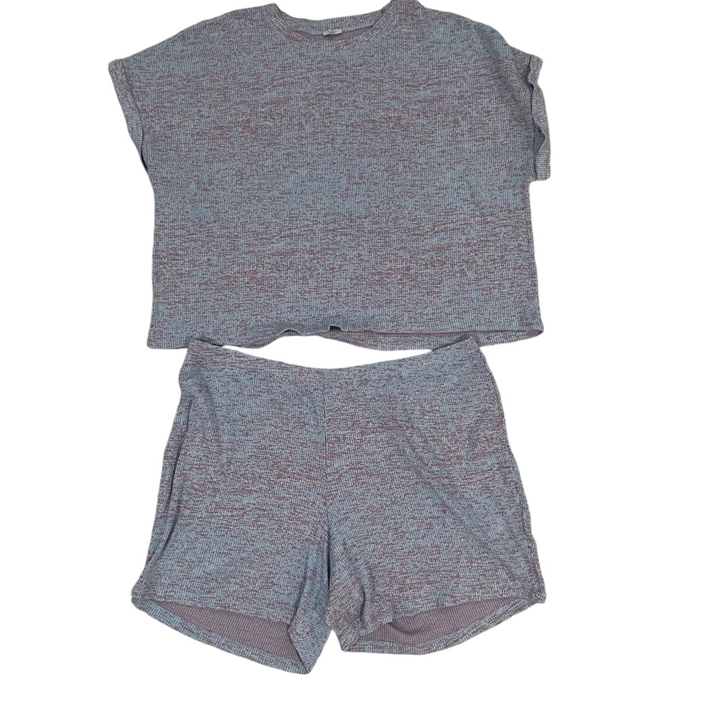 Studio 1886 Women Loungewear Shorts & Tee Set Stretch Pink & Blue Size 2X